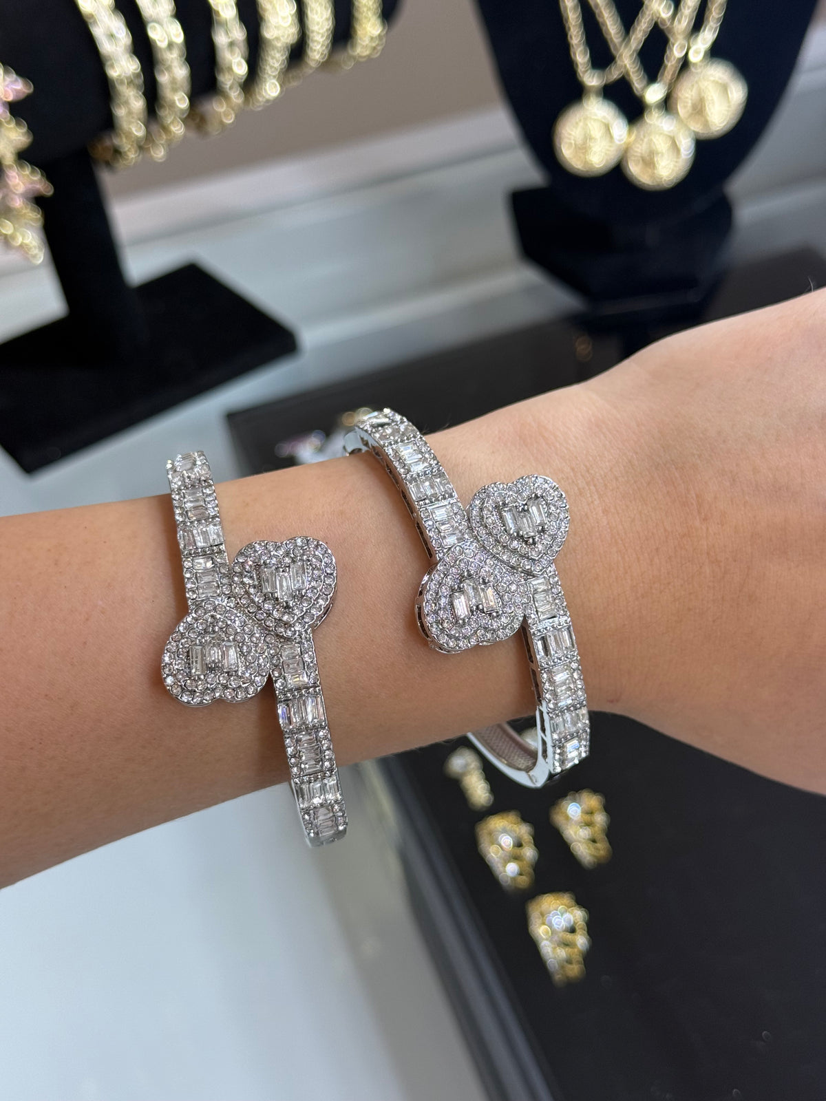 Silver Double Heart Luxe Bracelet