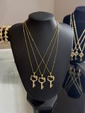 Golden Kitty Key Necklace