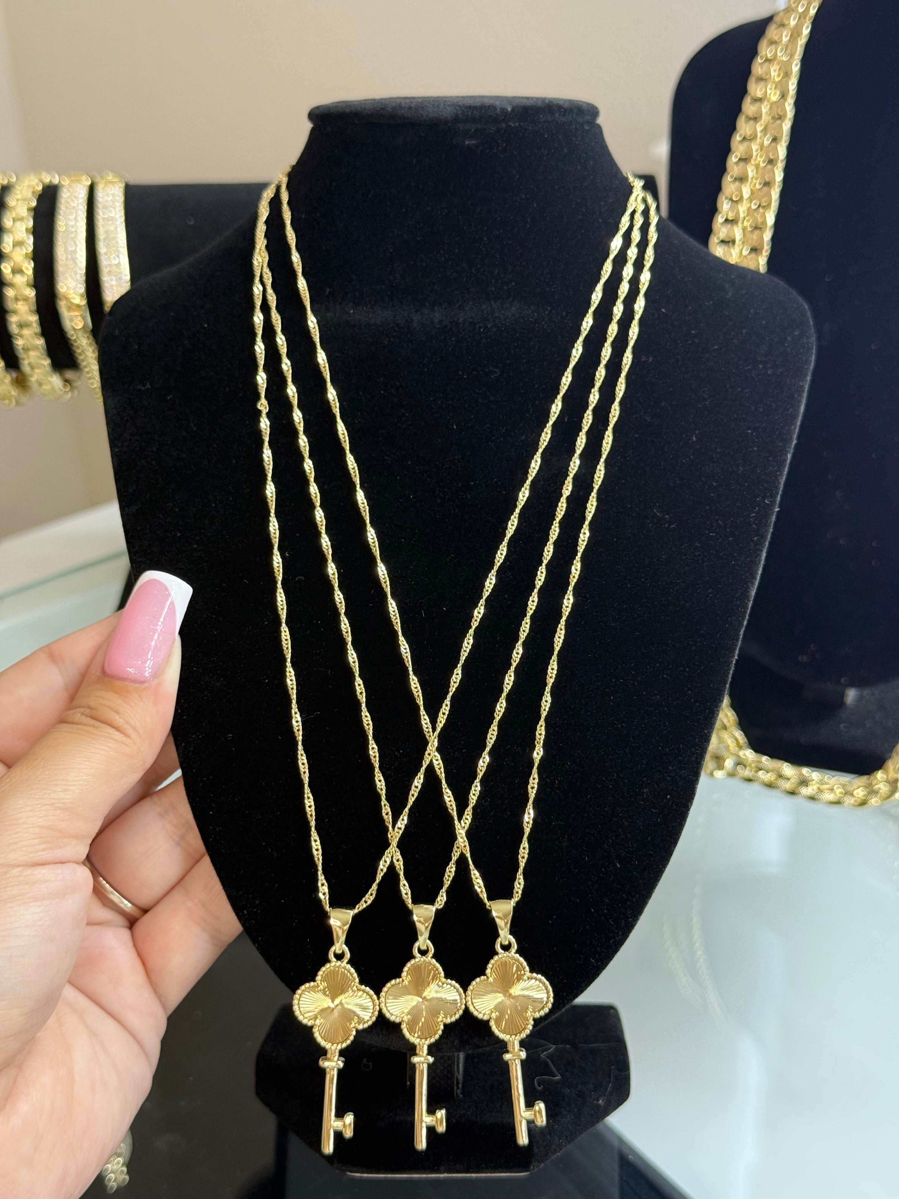 Clover Key Necklace