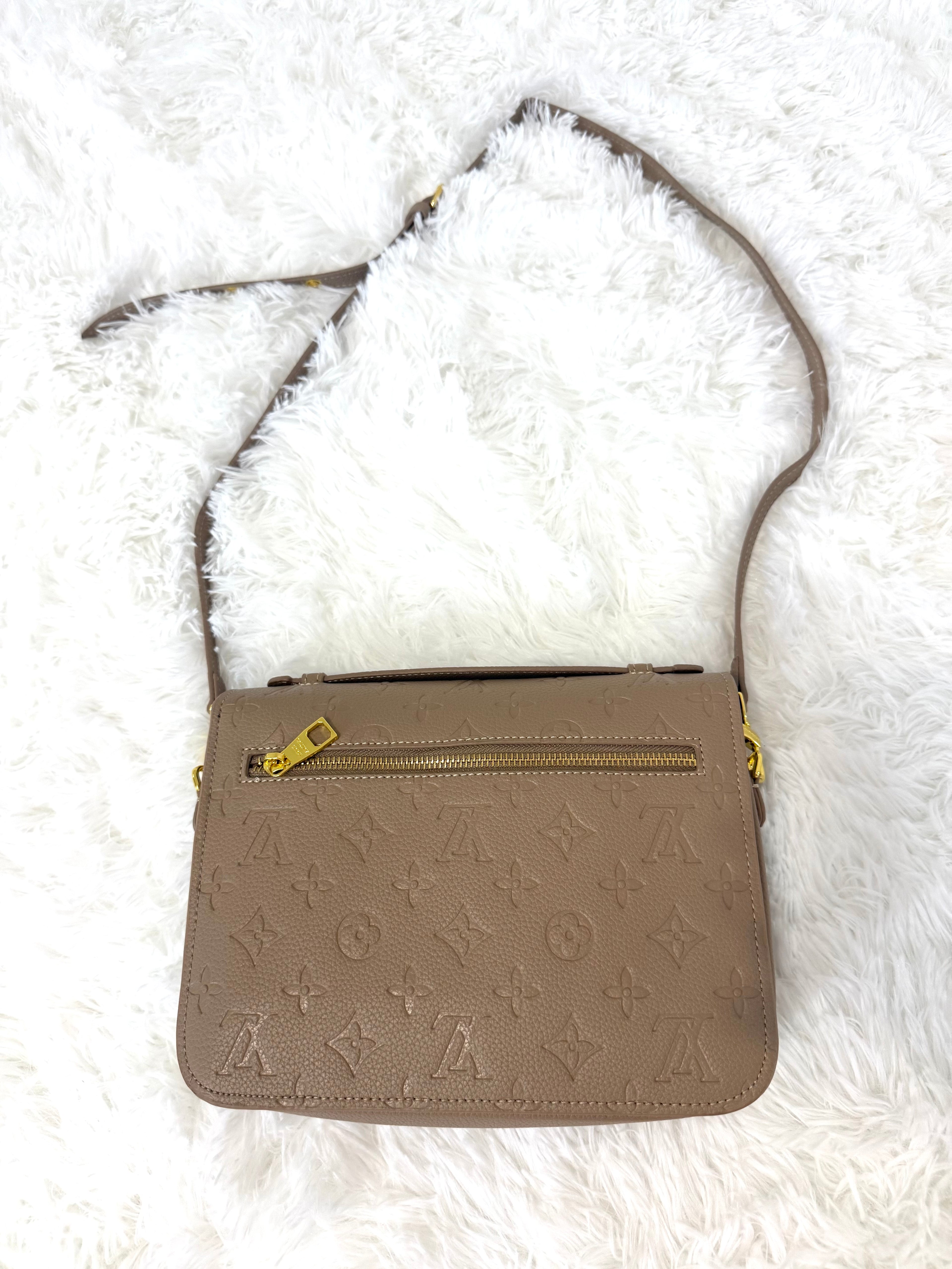 Taupe Signature Lock Bag