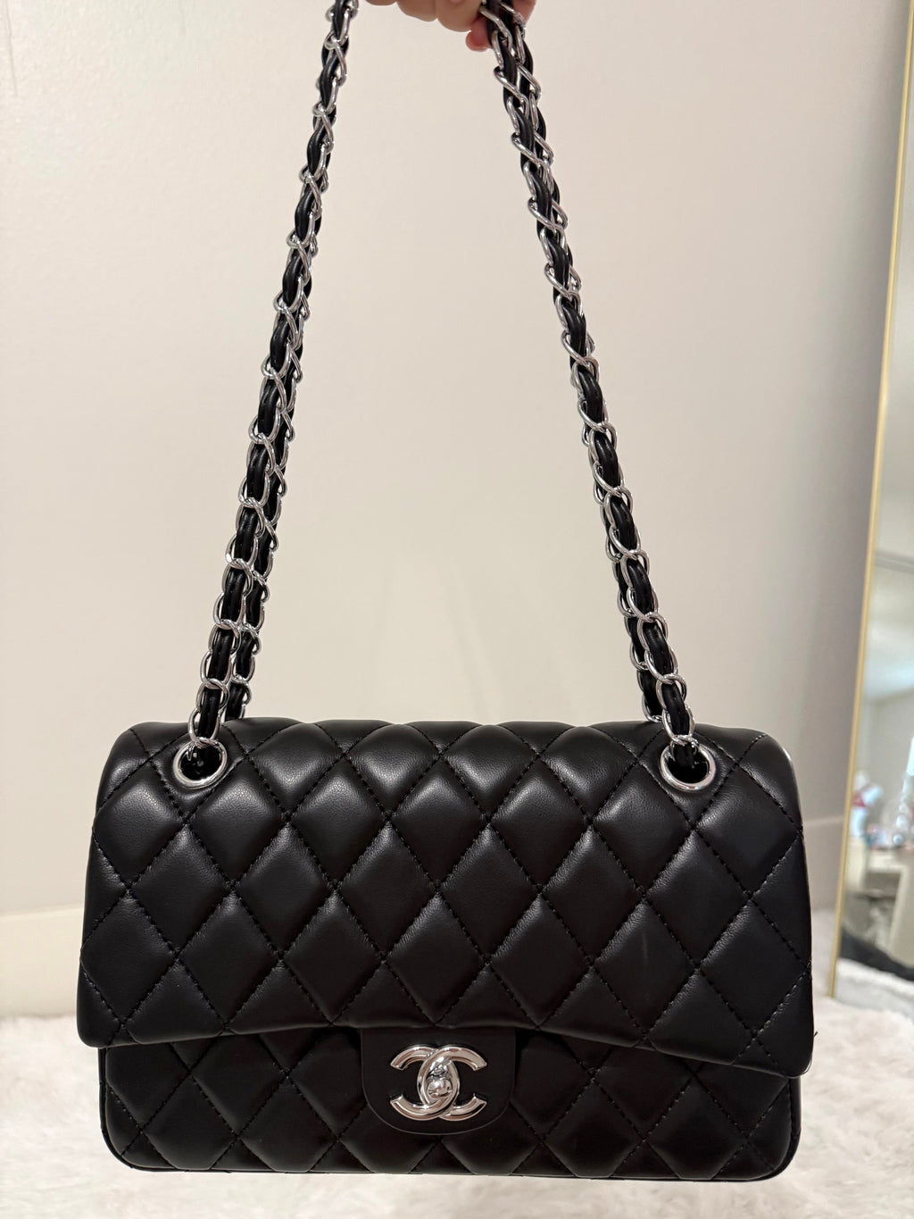 Black cc with silver hardware