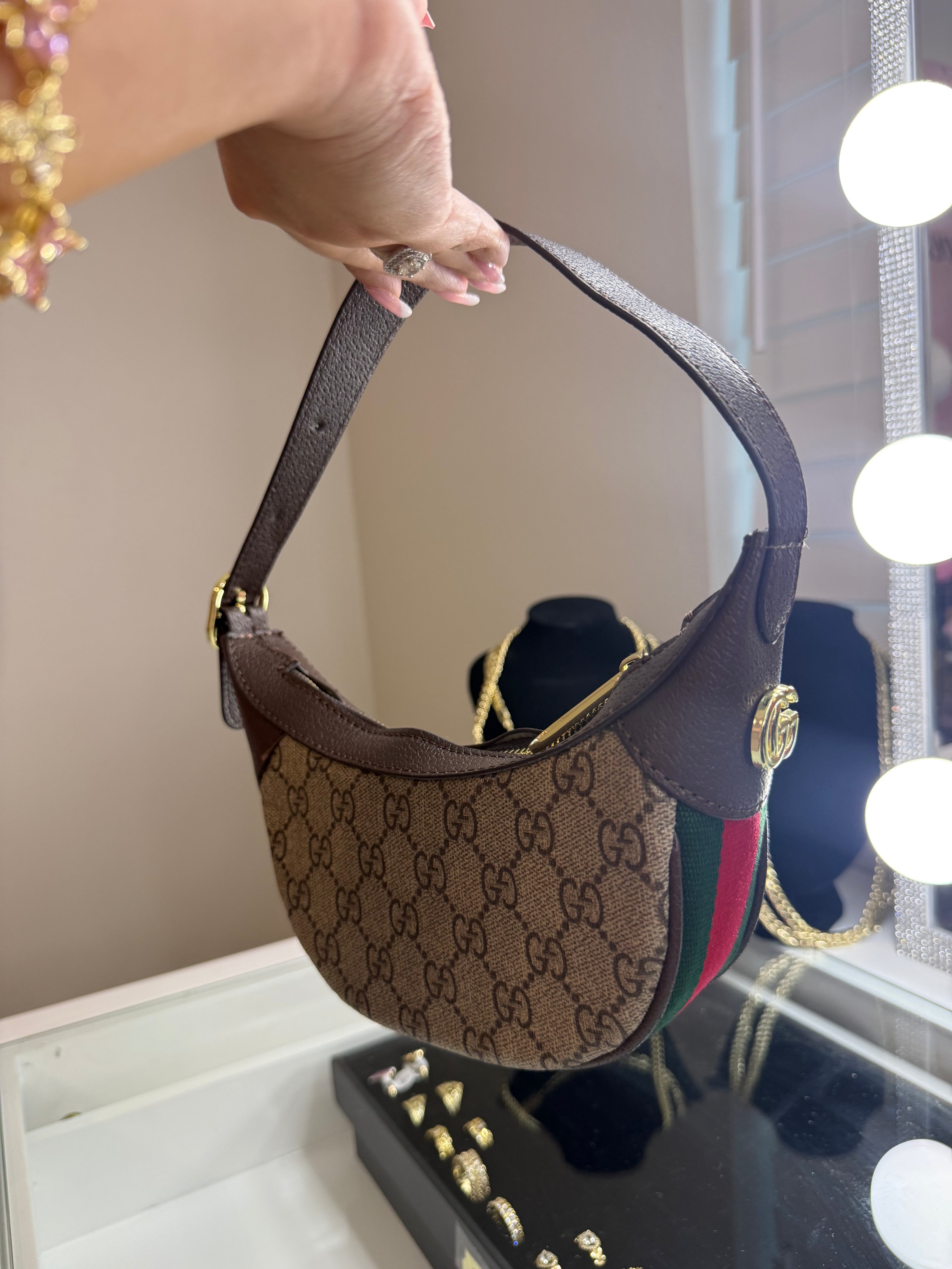 Small Latte Curve Shoulder Bag