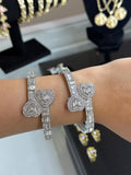 Silver Double Heart Luxe Bracelet