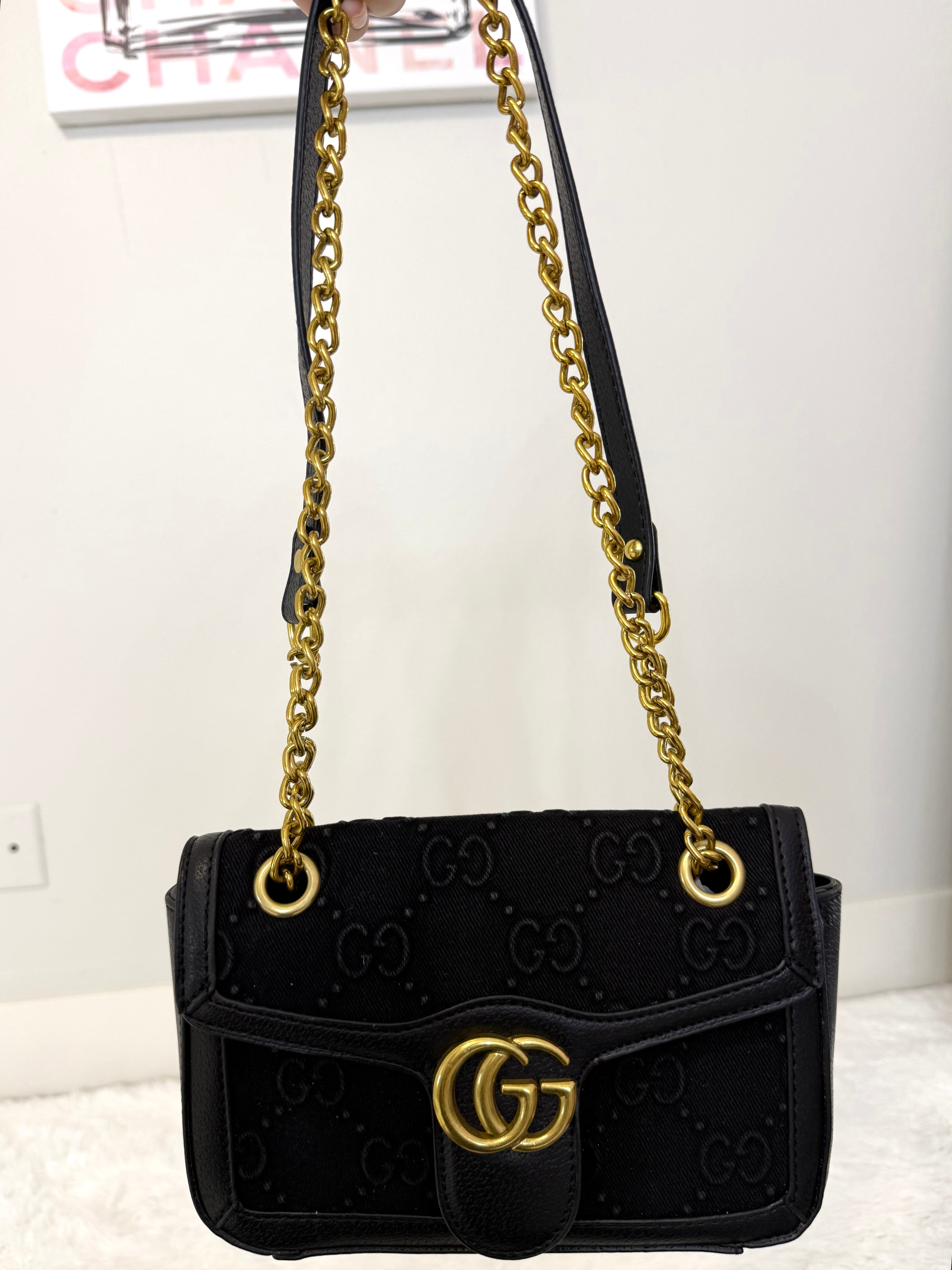 Noir Velvet Chain Bag