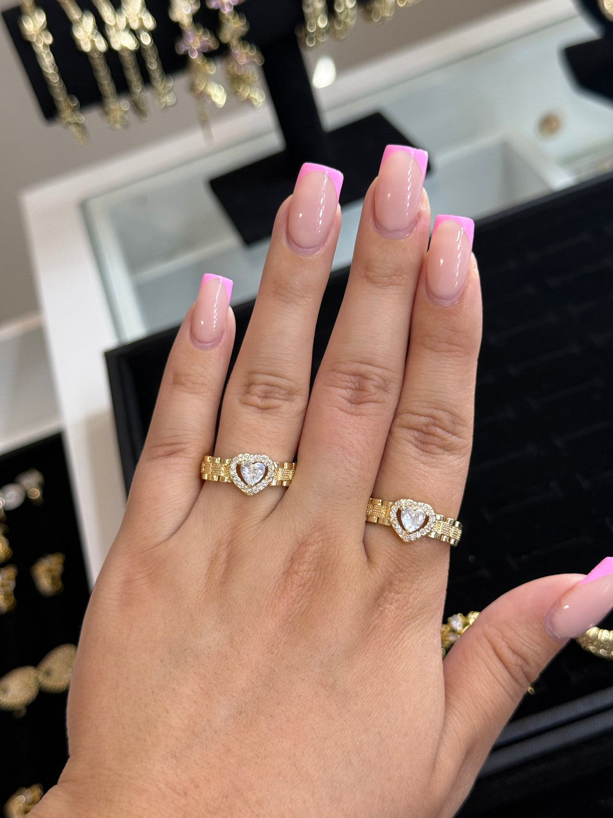 Gilded Heart Link Ring