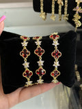 Ruby Clover Bracelet