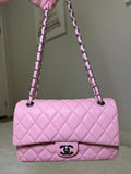 Pink cc silver chain