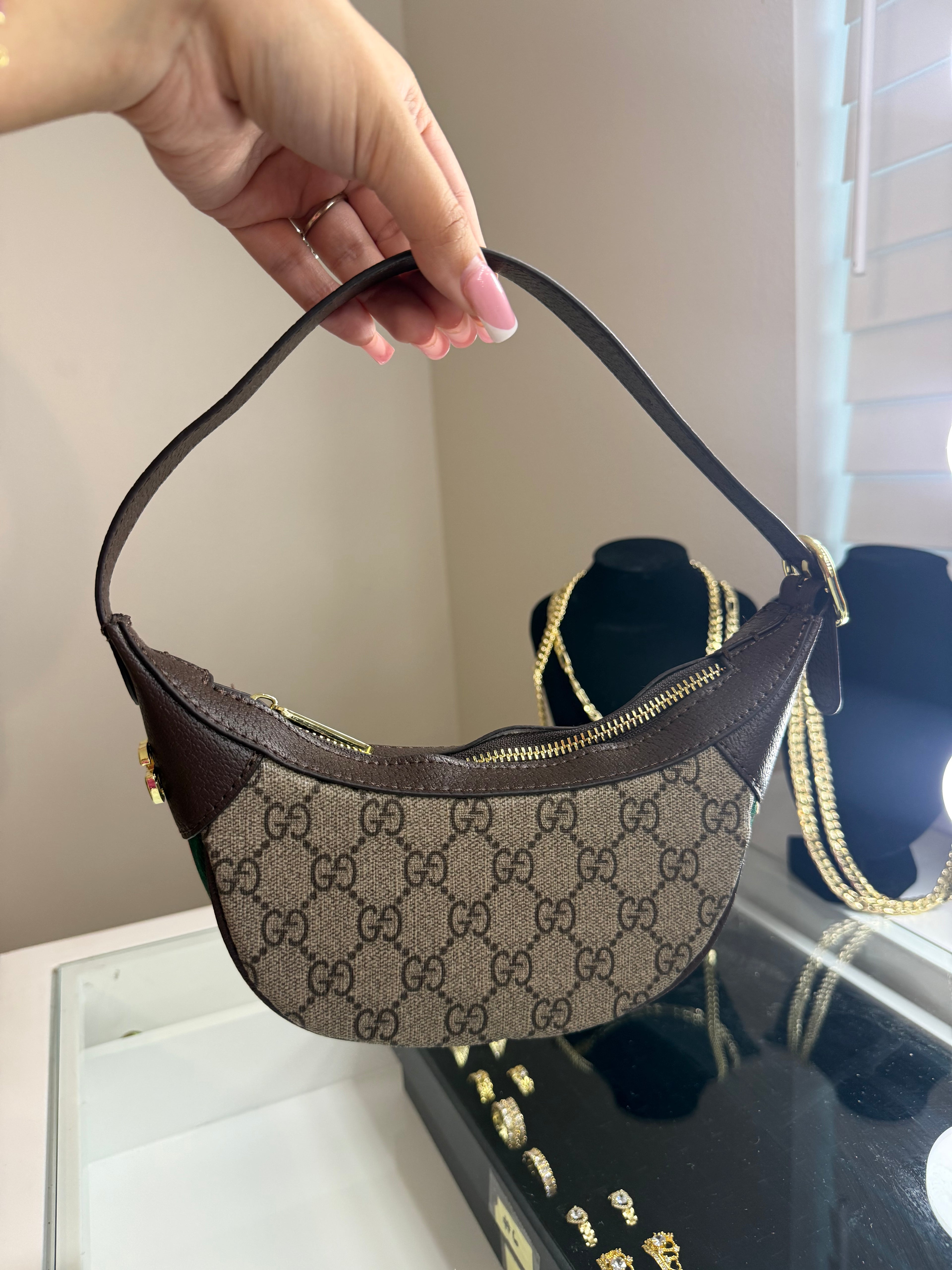 Small Latte Curve Shoulder Bag