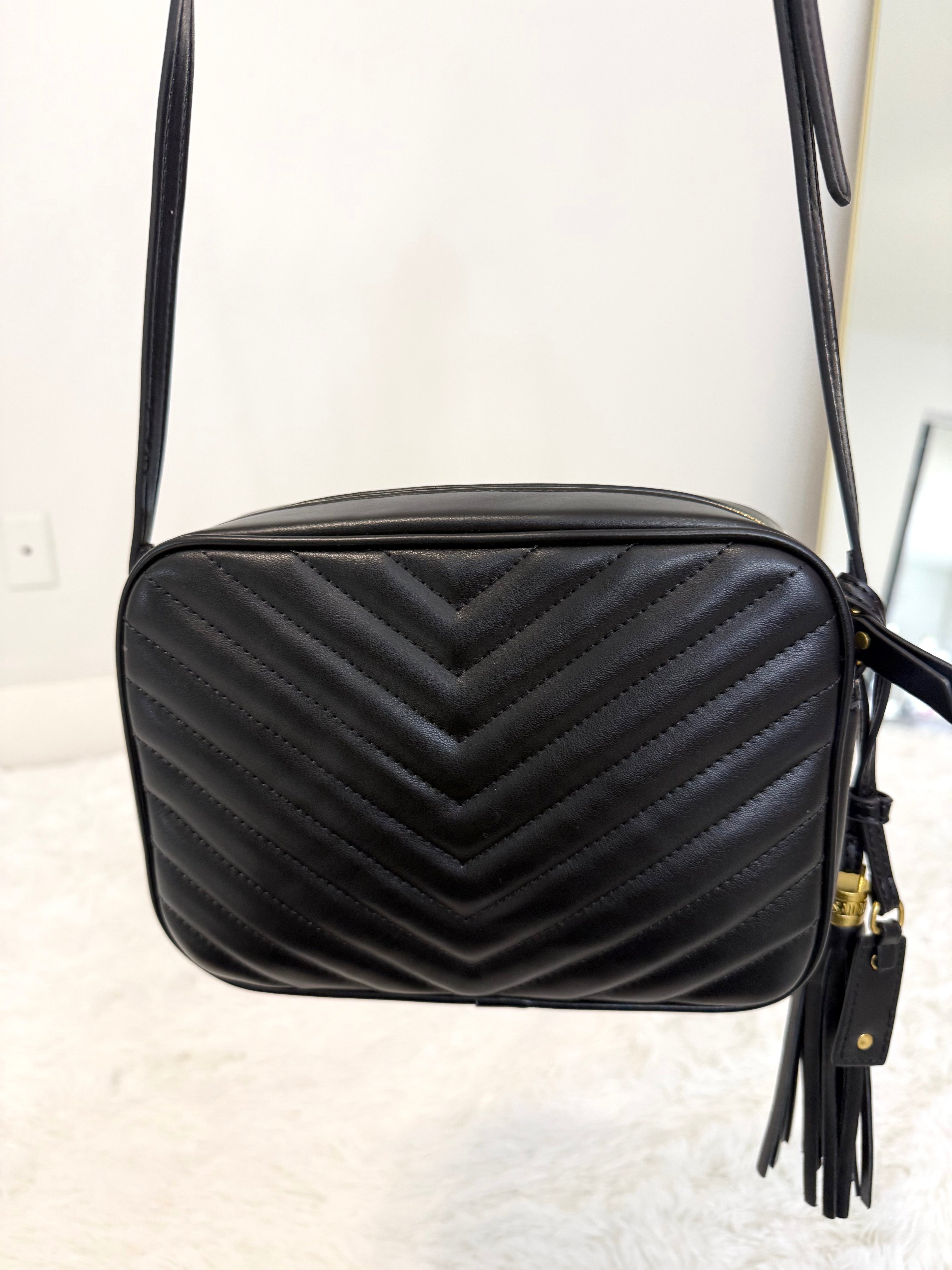 Noir Quilted Crossbody