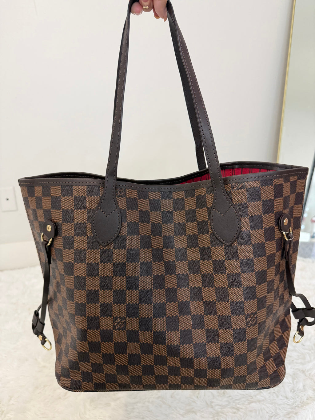 Brown Checkered Bag