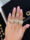 Lovers Butterfly Heart Ring