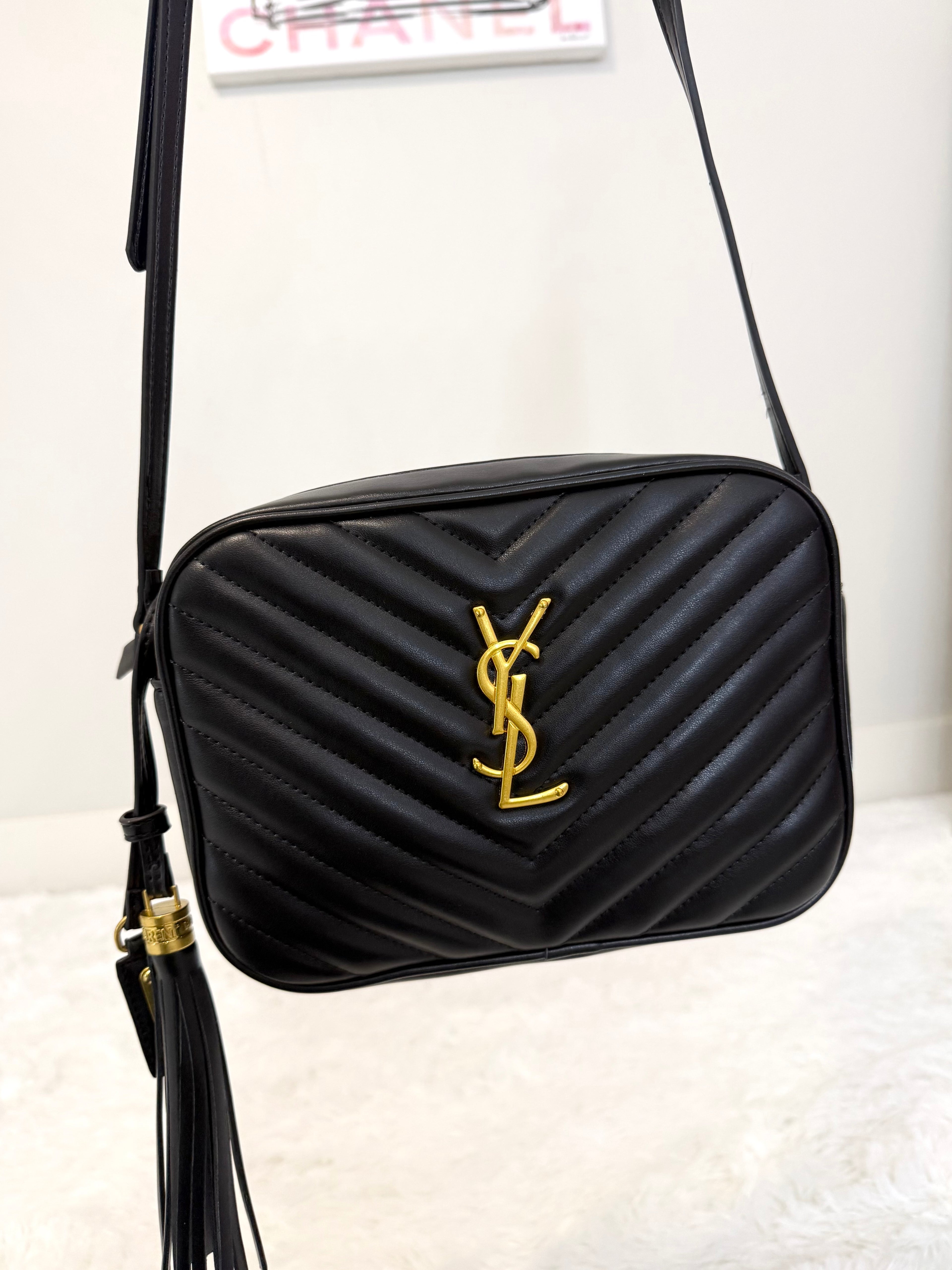 Noir Quilted Crossbody